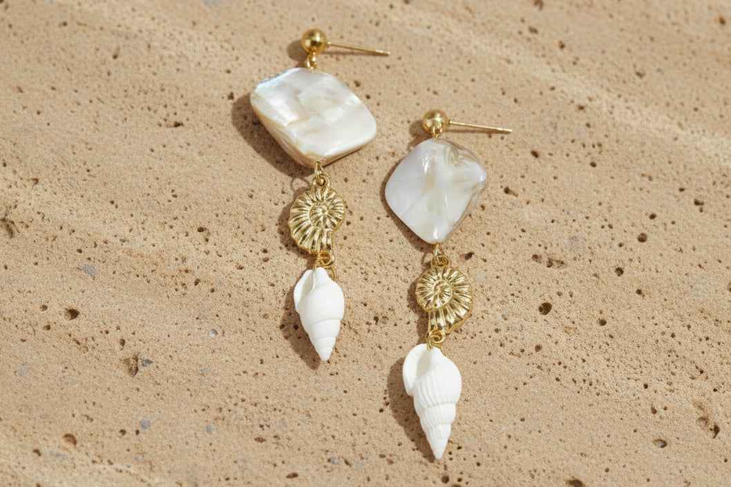 Stainless Steel Dangle Earrings shell Vacation Holiday/Beach Romantic Series Women's jewelry