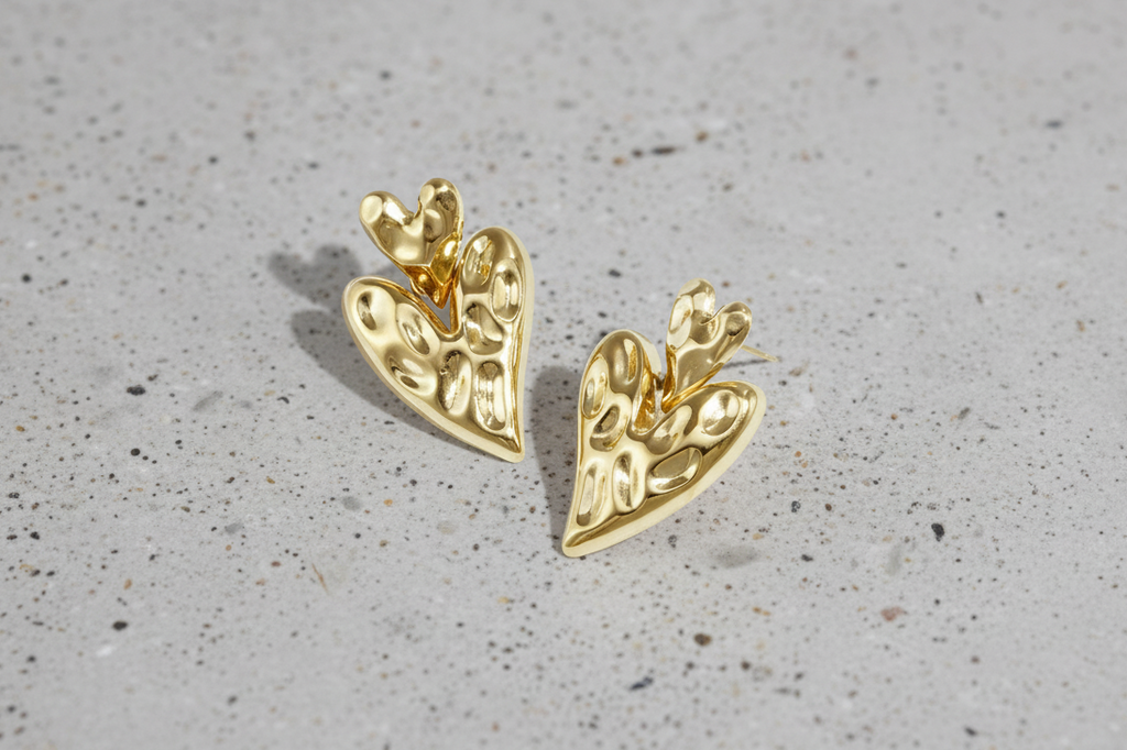 Stacked heart earrings