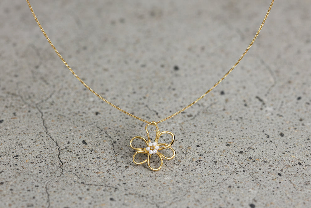Roestvrijstalen lange kettingen met bloemen, casual, dagelijks, eenvoudig, serie, damessieraden