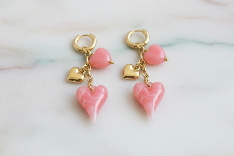 Stainless Steel Dangle Earrings Heart Casual Daily Romantic Series Women's jewelry