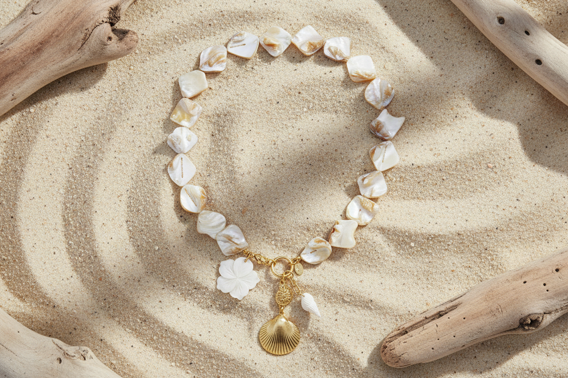 Gouden Ketting met Schelpen & Zee Charms – Zomerse Sieraden